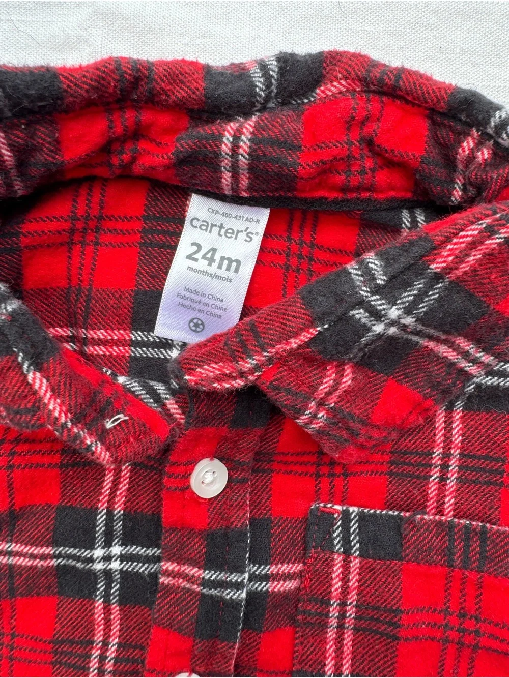 Carter’s Flannel Bodysuits Oshkosh B’Gosh Plaid 24M